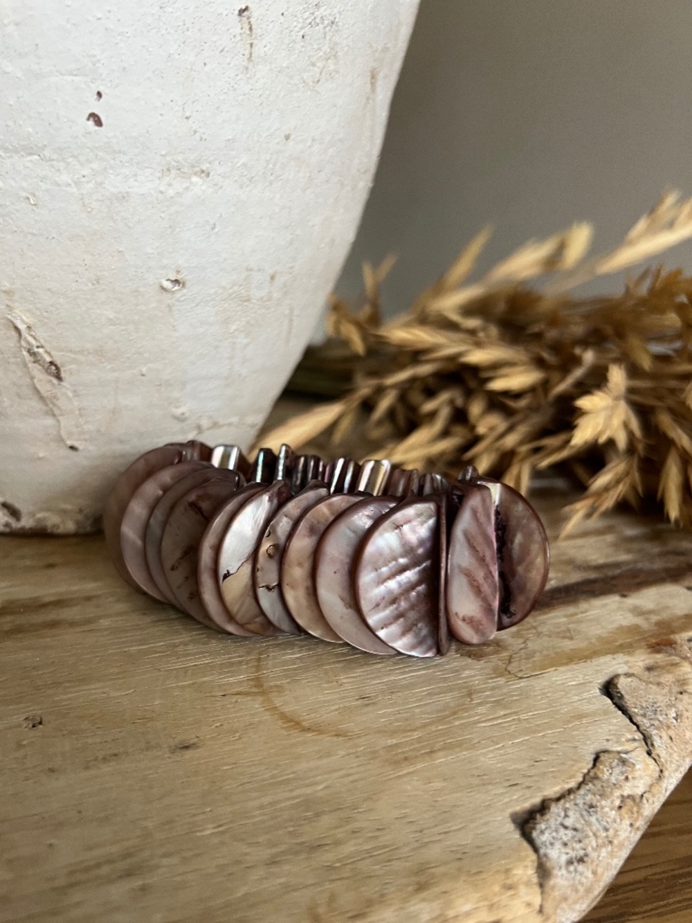 Layered Purple Cadiz Shell Festival Style Bracelet